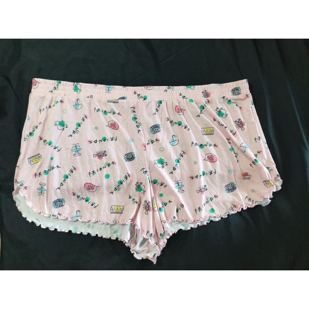 Friends Sleep Shorts Pajama Bottoms Womens Large (12-14) Graphics Pink